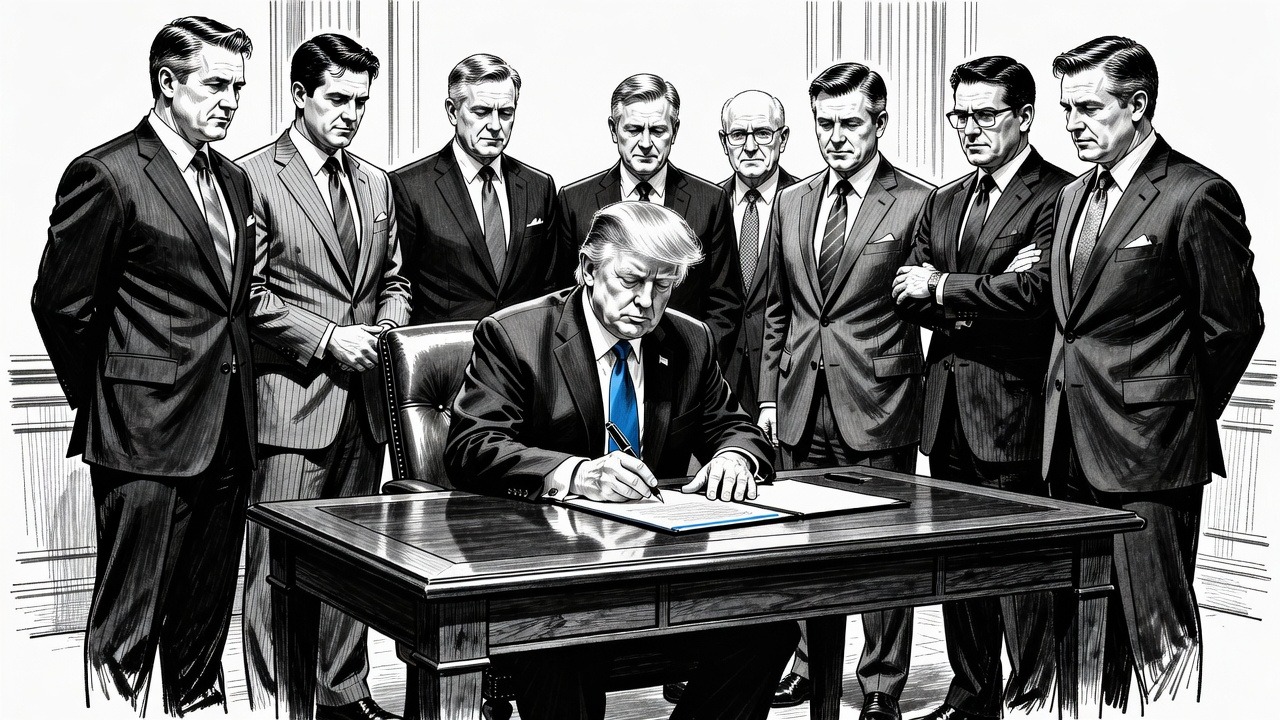Illustration for: Trump order expands access to dyed diesel as fuel prices remain elevated