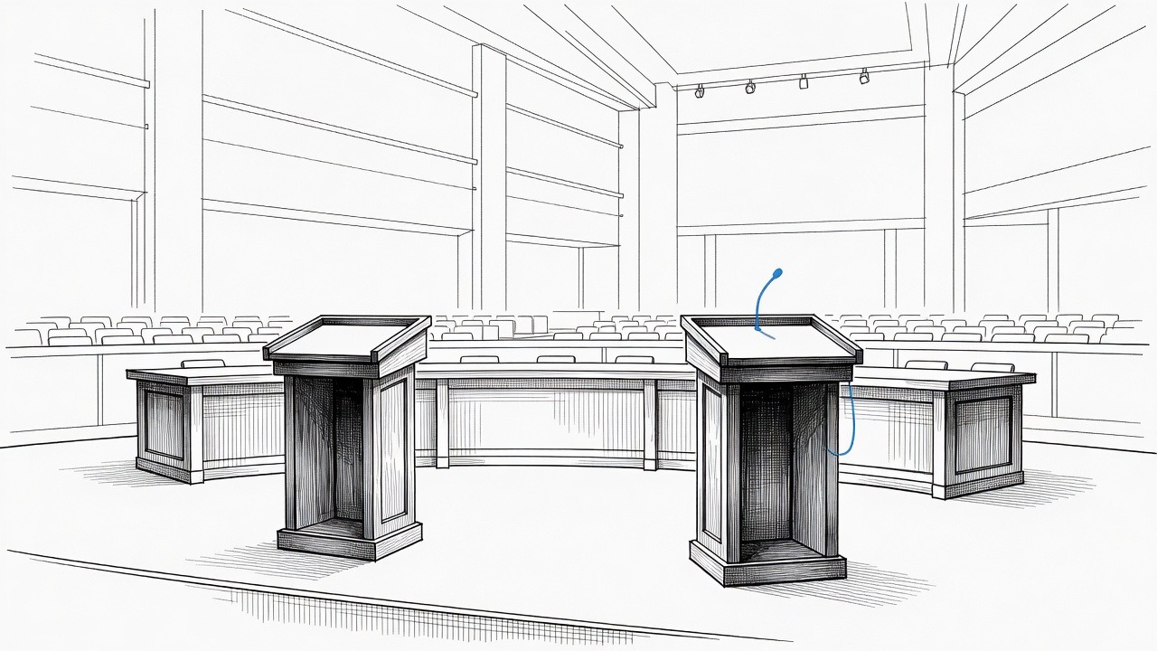 Illustration for: Michigan Senate candidates clash in first debate