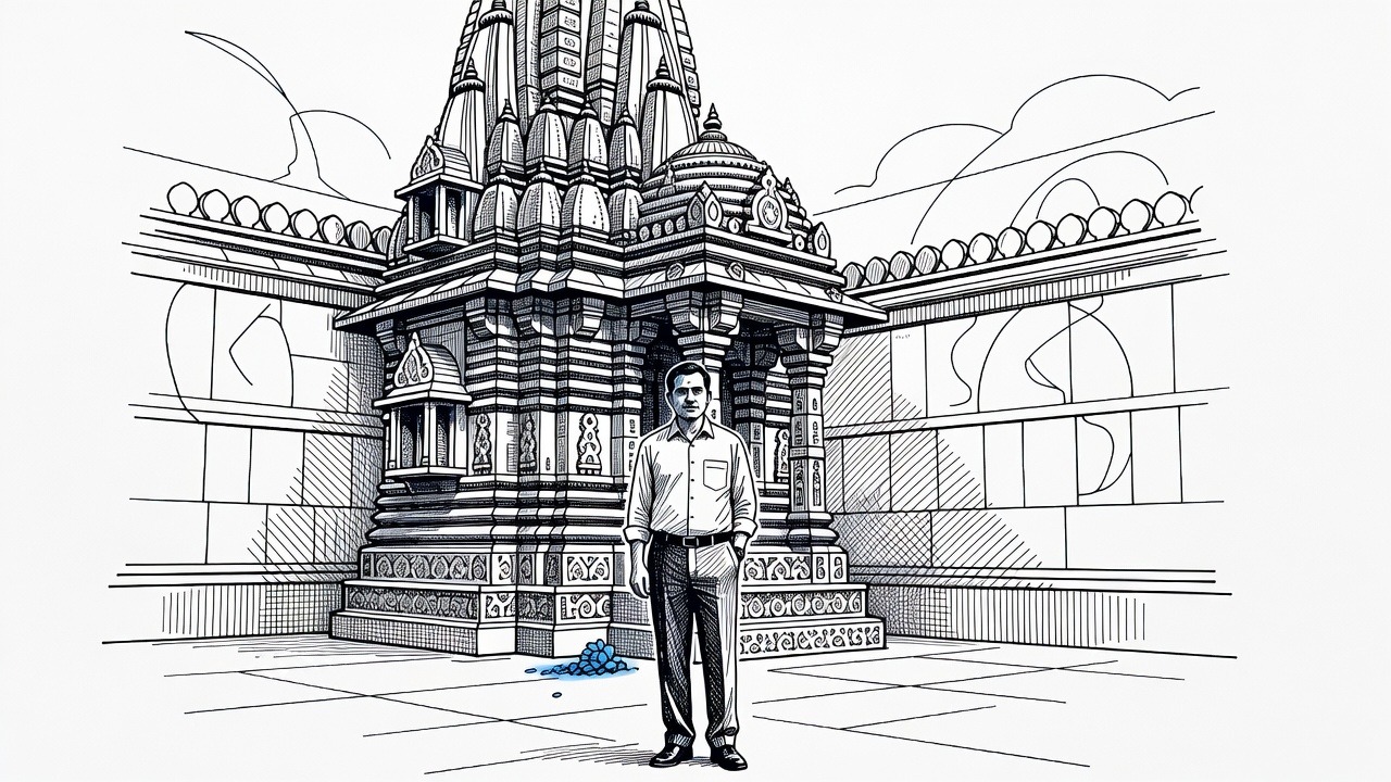 Illustration for: Illinois Man Charged Over Alleged Threat to Aurora Hindu Temple