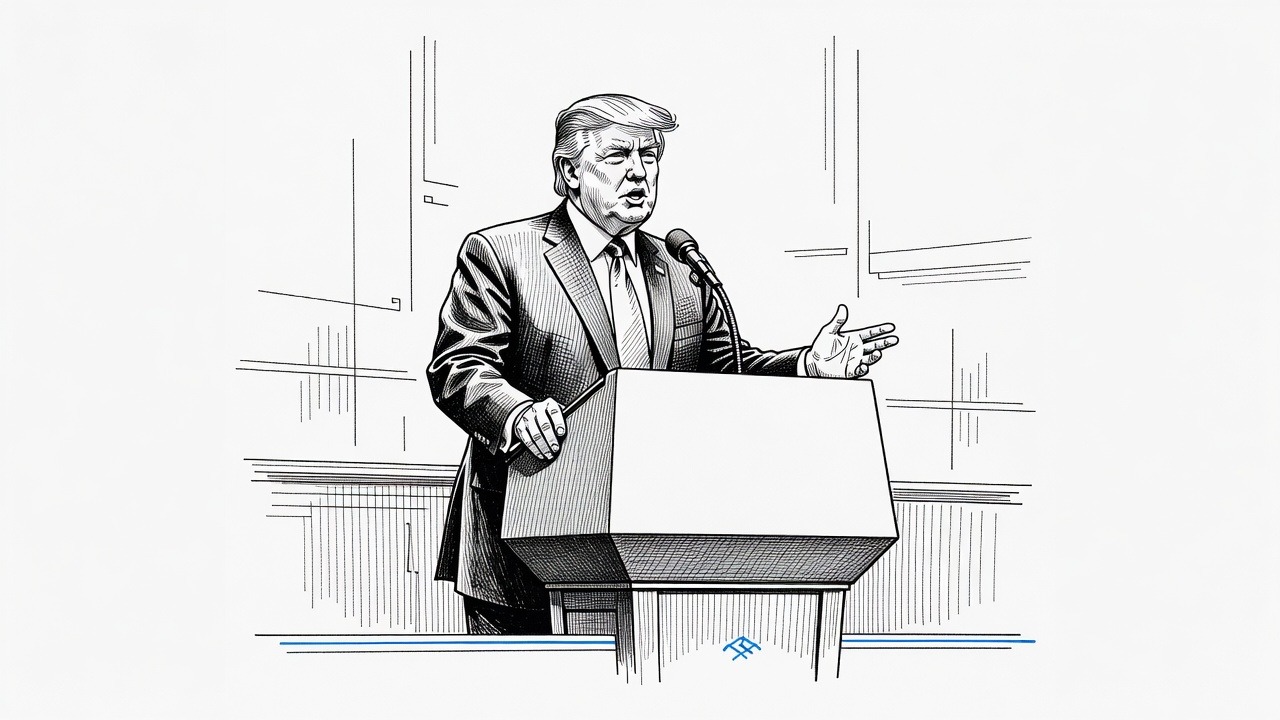 Illustration for: Trump Rules Out Nuclear Weapons and Ground Troops in Iran