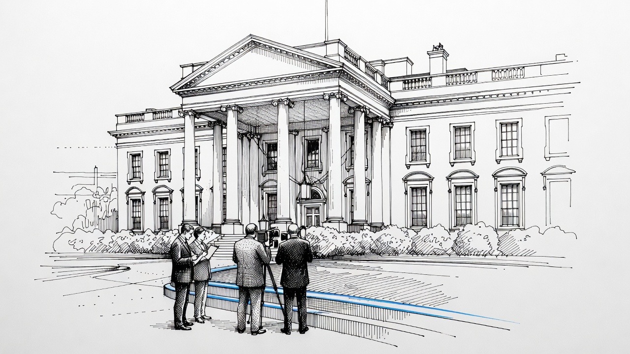 Illustration for: White House Press Secretary Katie Zacharia Transitioning Out After Days in Role