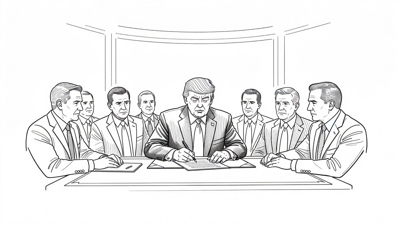 Illustration for: Trump waives pending Russia sanctions and oil-buyer tariffs