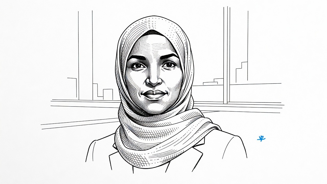 Illustration for: Federal Agents Search Rep. Ilhan Omar’s Washington Home, Seize Phone