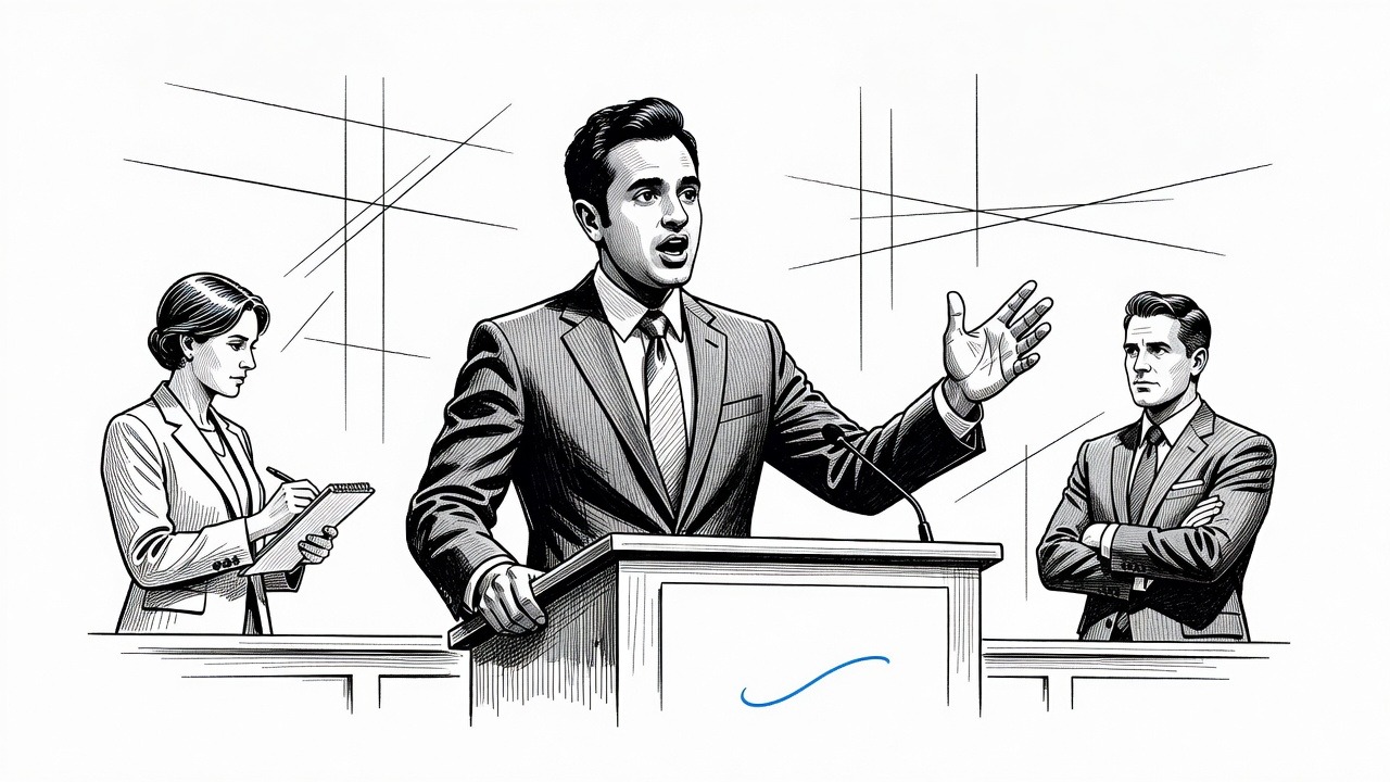 Illustration for: Ramaswamy Campaign Ad Featuring Acton’s Estranged Mother Draws Condemnation
